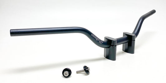 Warp9Racing MX/Offroad 1-1/8" tapped handlebars with black finish, showcasing durable construction and ergonomic design for off-road riding.