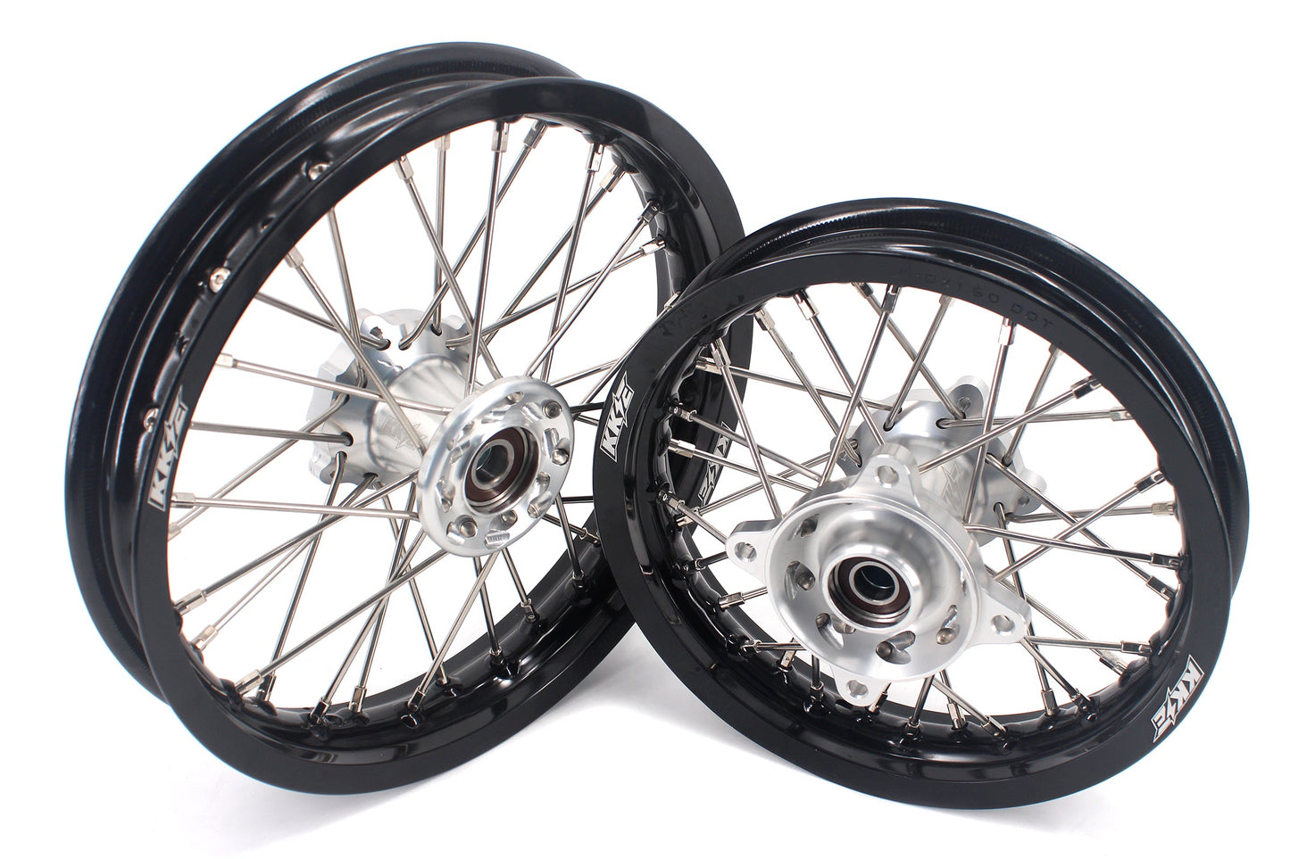 KKE 12 & 10 Kid's Wheels For KTM SX50 2014-2023 For Gas Gas MC50 2021-2024 Mini Bike Silver&Black - Howling Moto