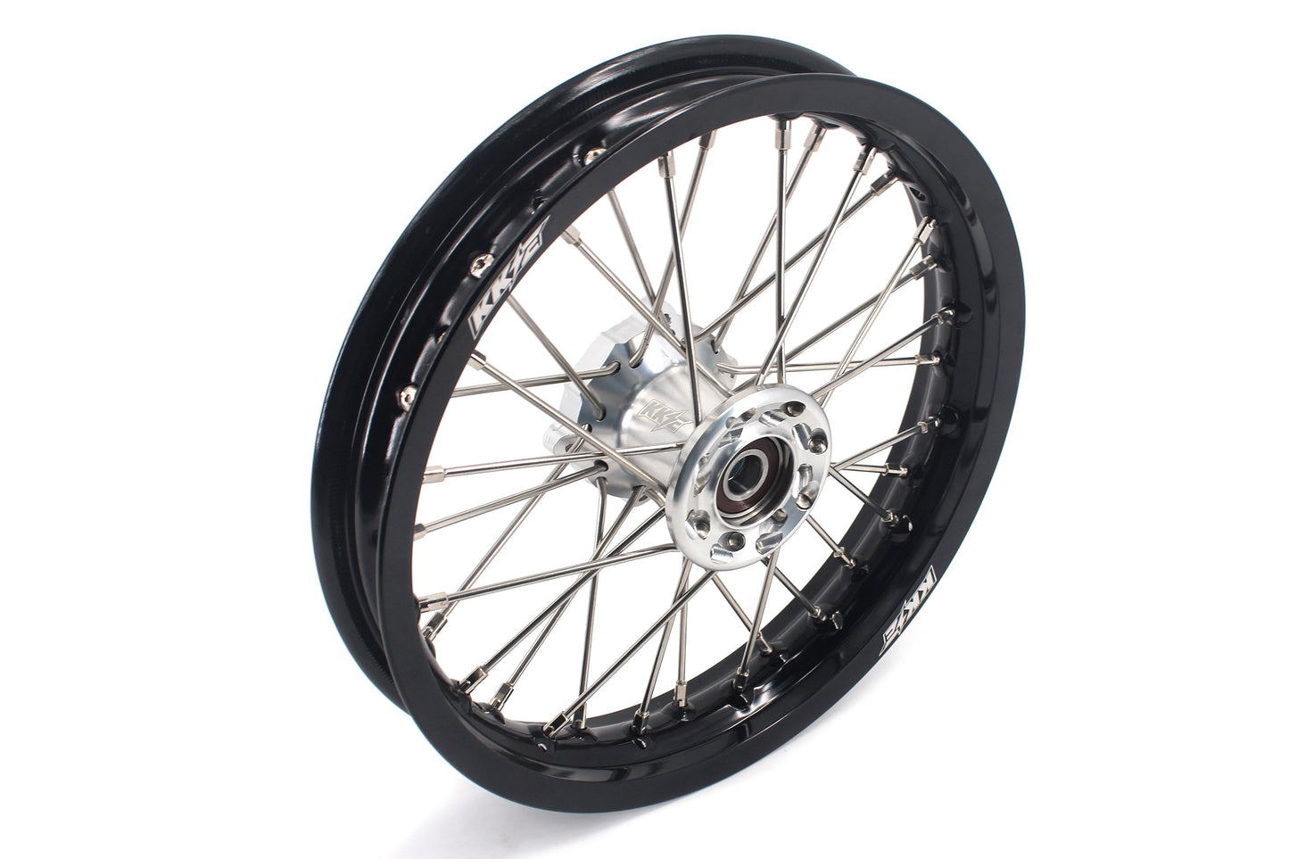 KKE 12 & 10 Kid's Wheels For KTM SX50 2014-2023 For Gas Gas MC50 2021-2024 Mini Bike Silver&Black - Howling Moto