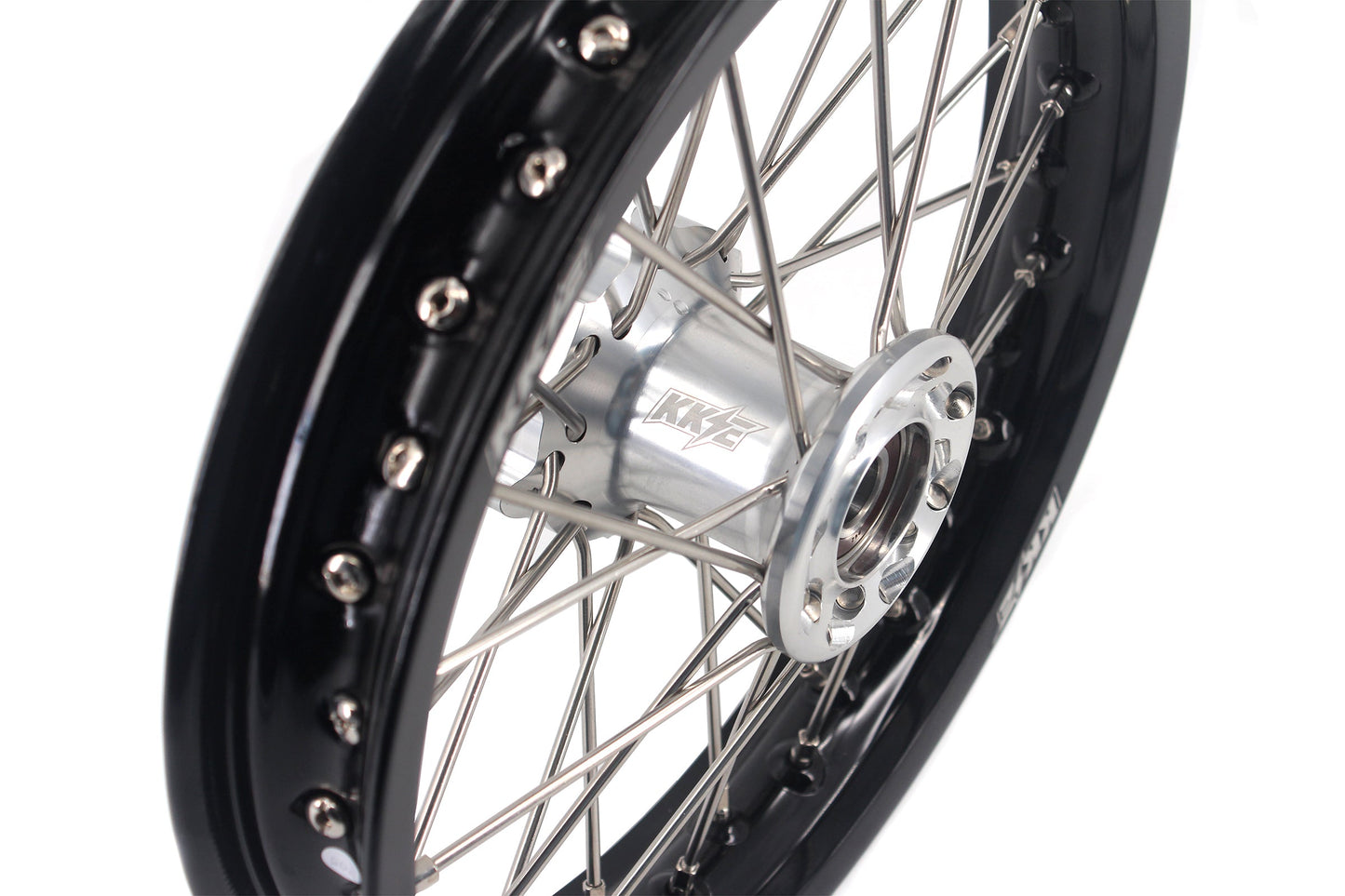 KKE 12 & 10 Kid's Wheels For KTM SX50 2014-2023 For Gas Gas MC50 2021-2024 Mini Bike Silver&Black - Howling Moto