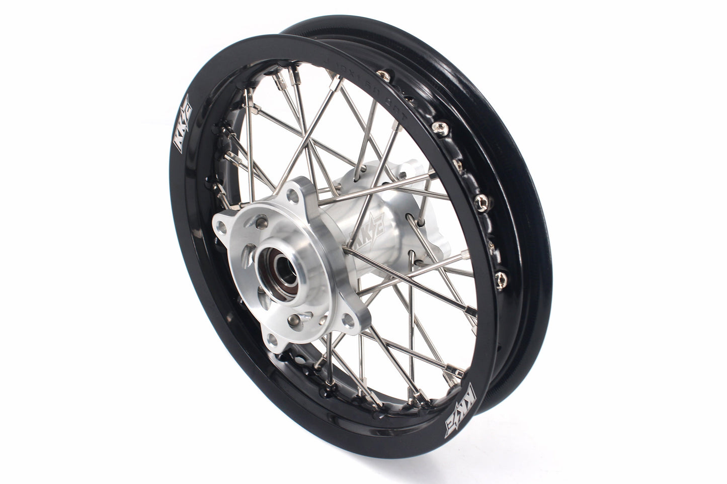 KKE 12 & 10 Kid's Wheels For KTM SX50 2014-2023 For Gas Gas MC50 2021-2024 Mini Bike Silver&Black - Howling Moto