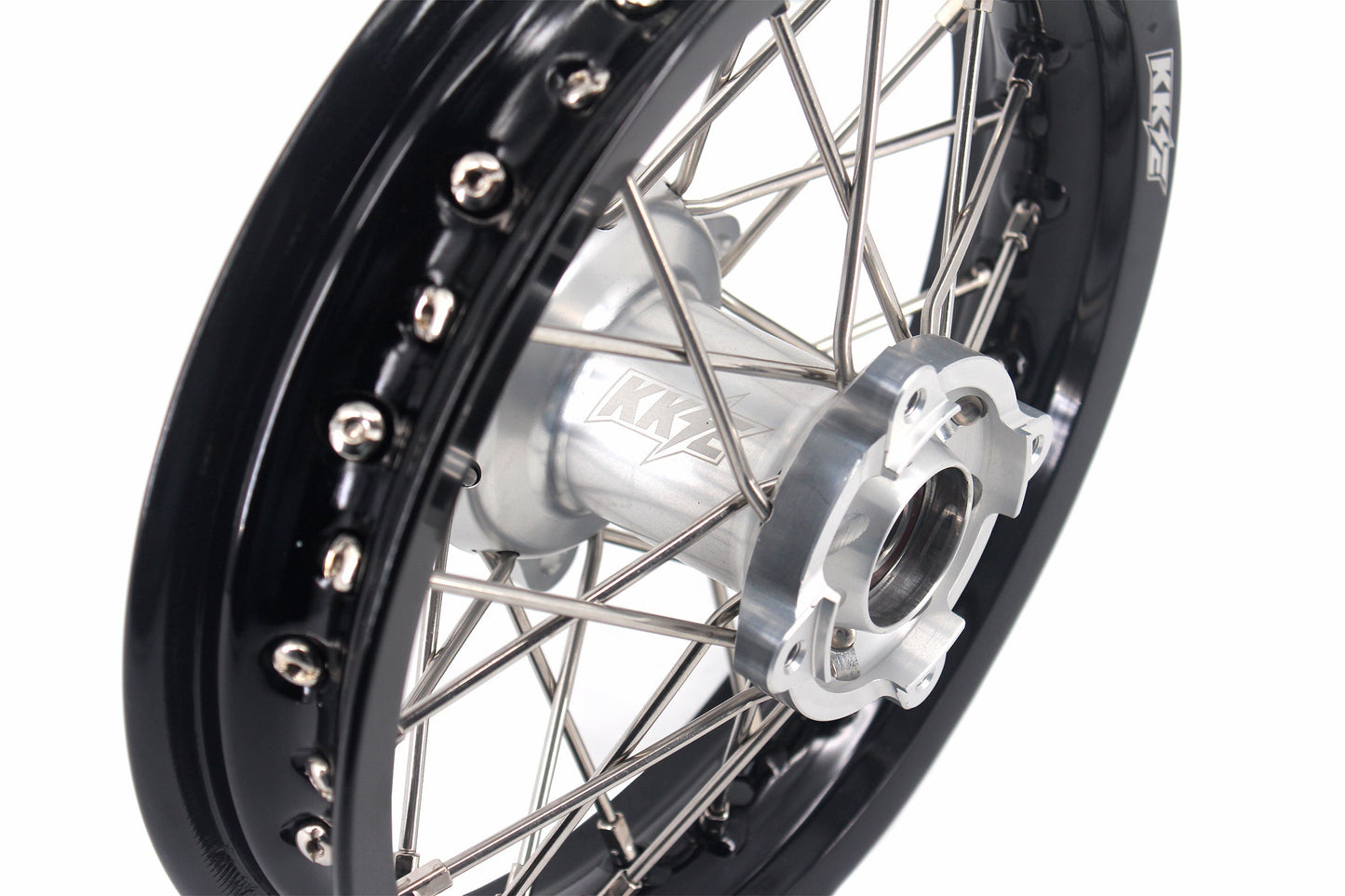KKE 12 & 10 Kid's Wheels For KTM SX50 2014-2023 For Gas Gas MC50 2021-2024 Mini Bike Silver&Black - Howling Moto
