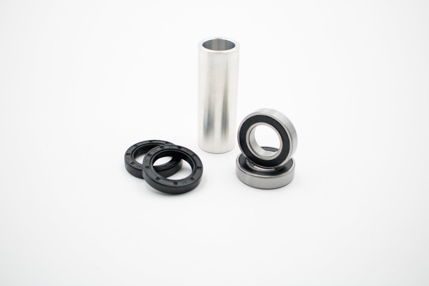 Warp9Racing Kawasaki KX 20mm front bearing kit with multiple bearings and components for motorcycle maintenance.