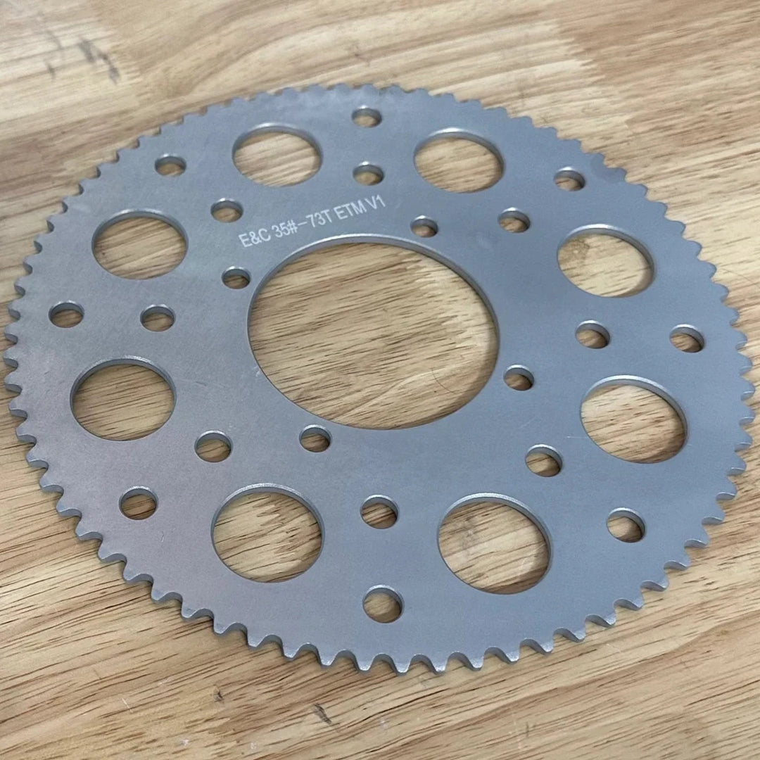 Electro & Co ETM RTR Ultralight E-Moto sprocket made of 7075 aluminum, compatible with RTR, Mini, and V1 models, shown in image.