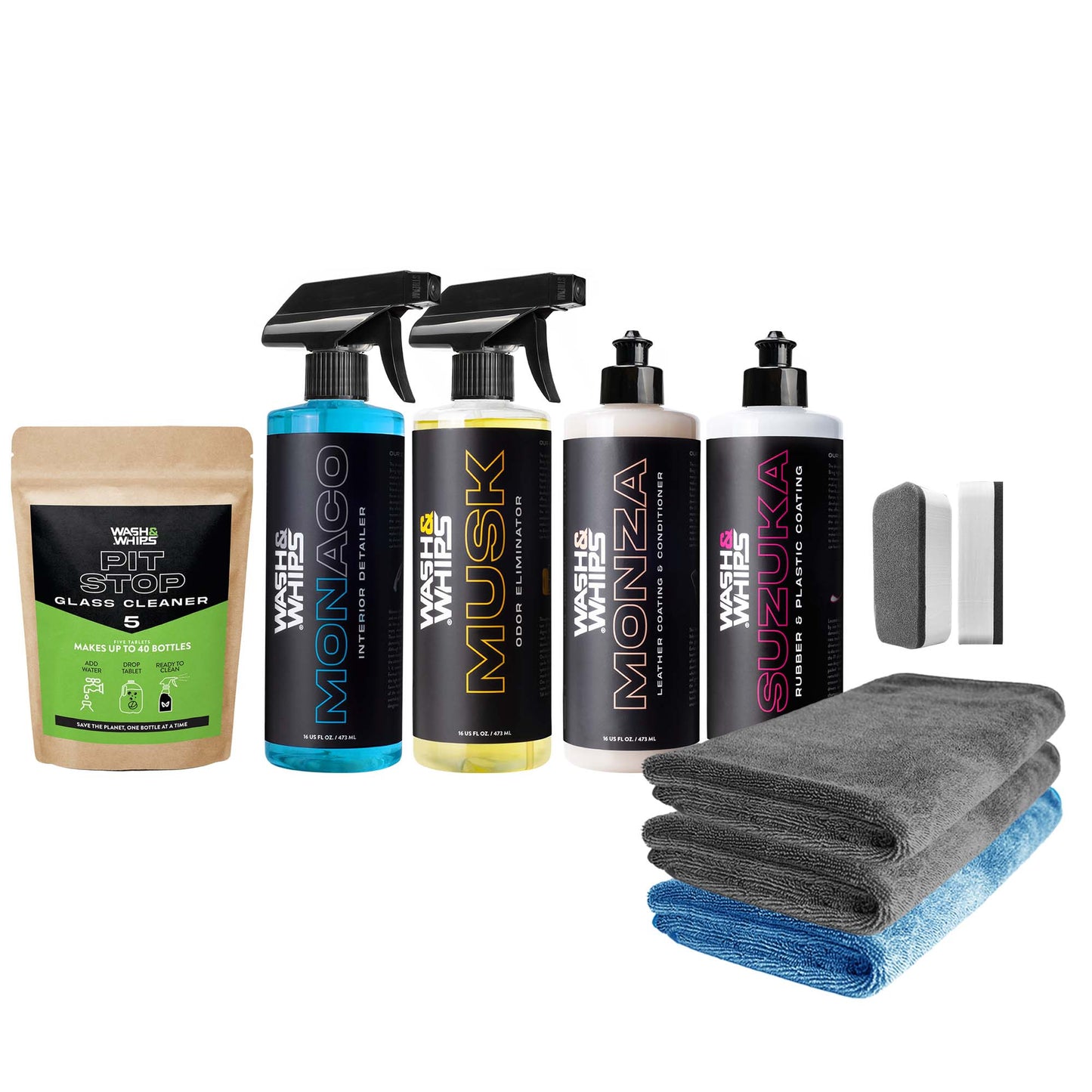 WASH&WHIPS Interior Car Detailing Kit - $95 Value - Howling Moto