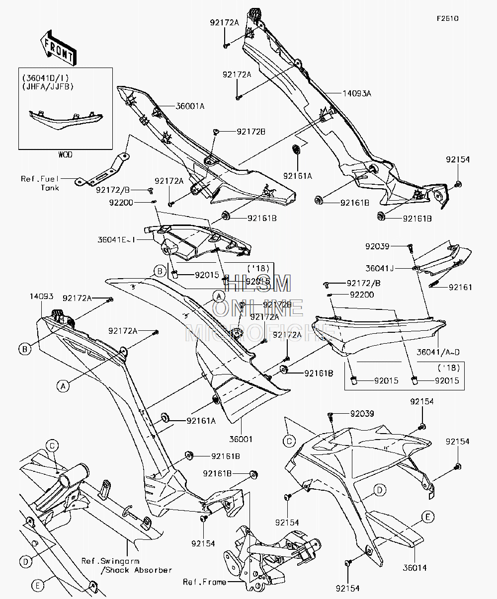 Kawasaki Tail Cover Z125 2017+