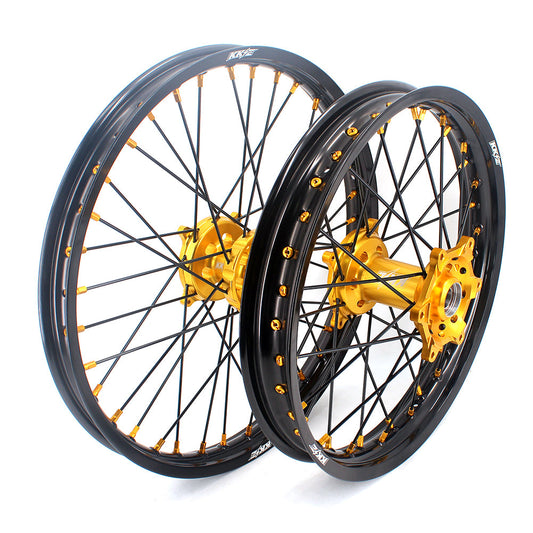 KKE 21 & 19 MX Wheels Rims for SUZUKI RMZ250 2007-2025 RMZ450 2005-2025 Black Spokes