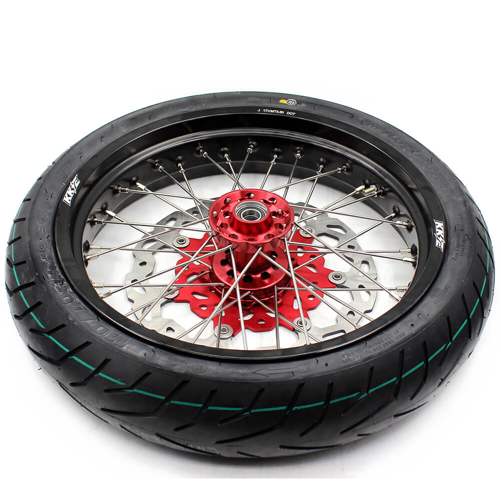 KKE 17 Inch Cush Drive Supermoto Rims Tires For HONDA XR650L 1993-2021 - Howling Moto
