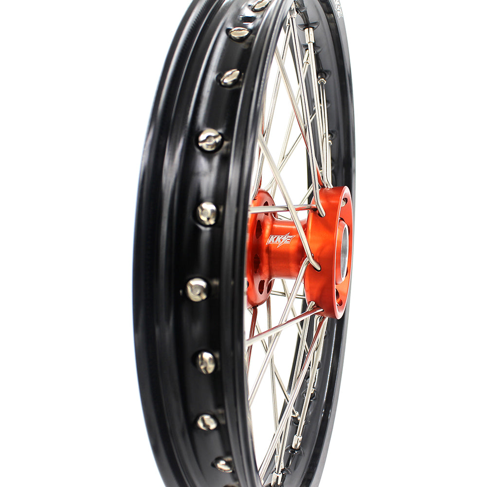 KKE 14 & 12 Spoked Kids Rims for KTM 50 SX 2014-2023 Gas Gas MC 50 2021-2023 Orange - Howling Moto