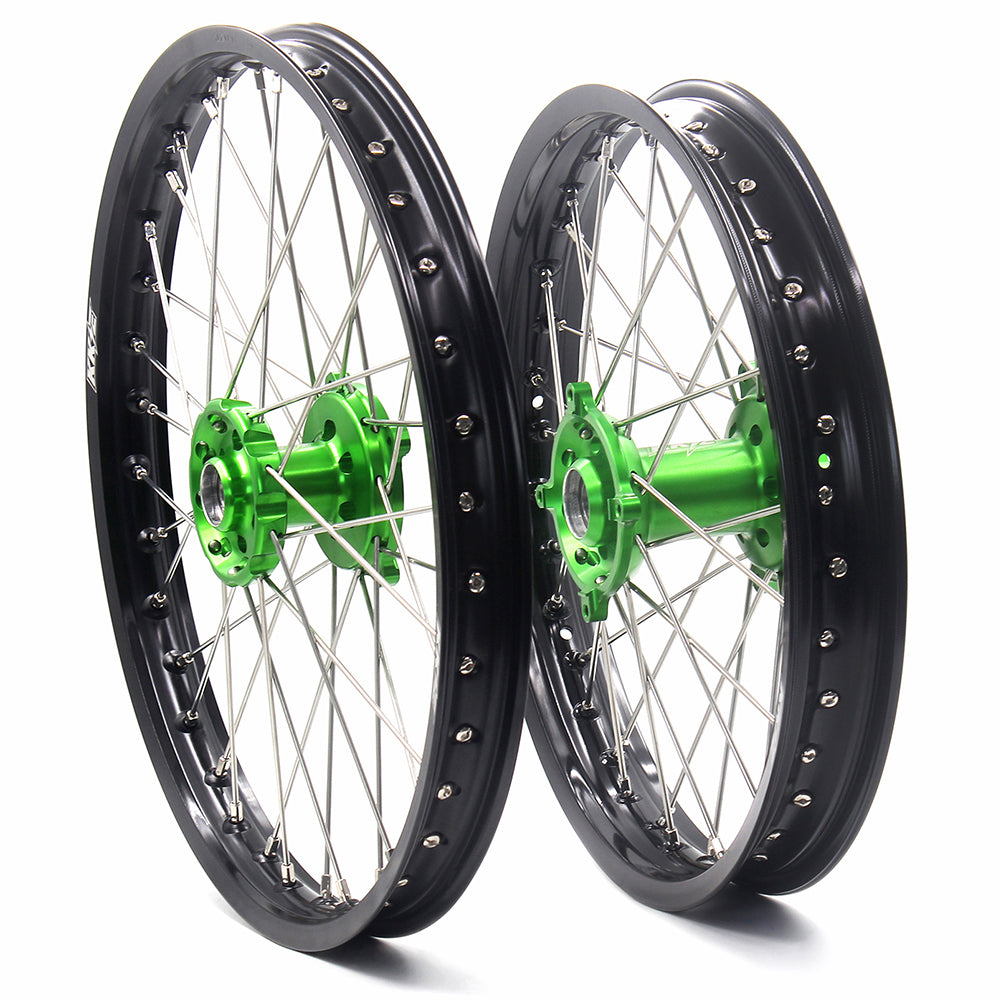 KKE 21" 19" Motorcycle Spoke Wheels Rims For KAWASAKI KX250F KX450F 2006-2014