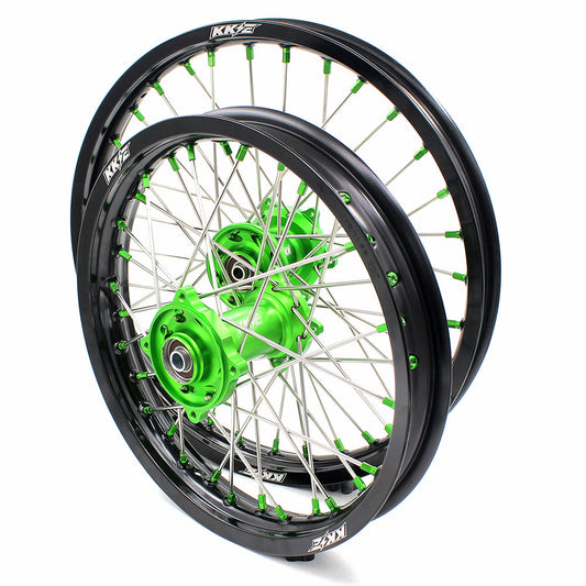 KKE 17/14 For KAWASAKI KX85 KX80 KX100 KLX140/L Big Kid's Wheels Rim Green Nipples - Howling Moto