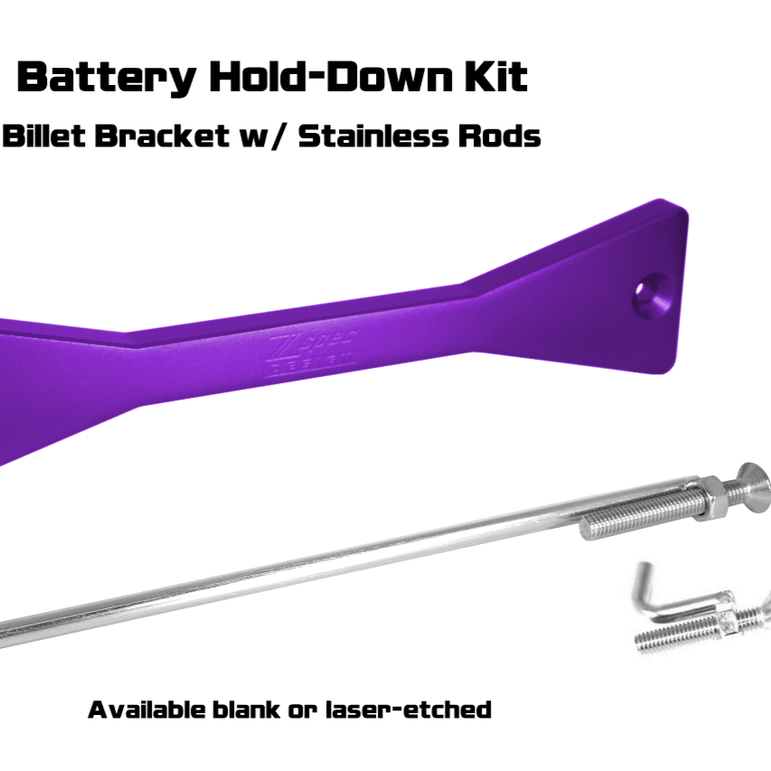 ZSPEC Battery Hold Down/Bracket for '09-20 Nissan 370z Z34, Billet w/ Stainless Hardware - Howling Moto