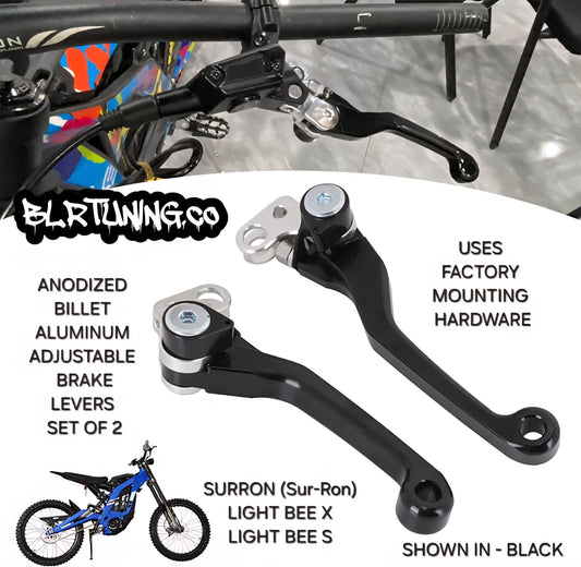 SURRON Sur-Ron LIGHT BEE X S 2024 2025 CNC BRAKE LEVERS ADJUSTABLE BILLET ALUMINUM - Howling Moto