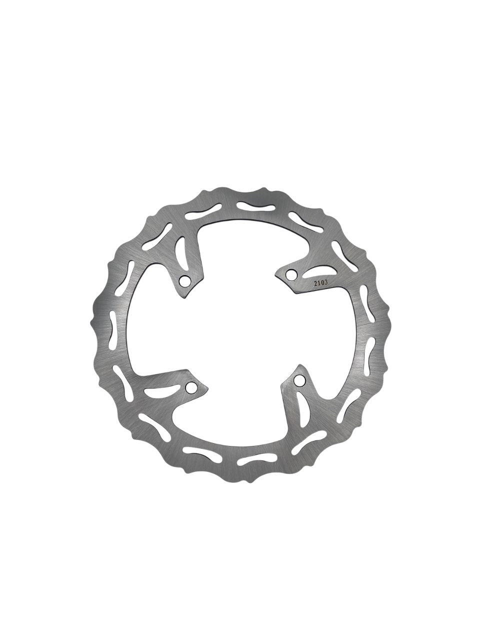 KAWASAKI 250mm fixed front brake rotor by Warp9Racing, showing the vented and slotted design for improved braking performance.