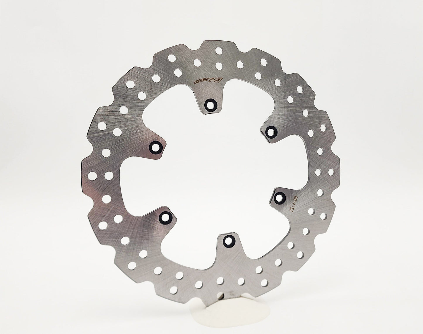 KTM 690 rear fixed rotor by Warp9Racing, 240mm diameter, metallic finish with mounting holes, designed for motorcycle braking system.