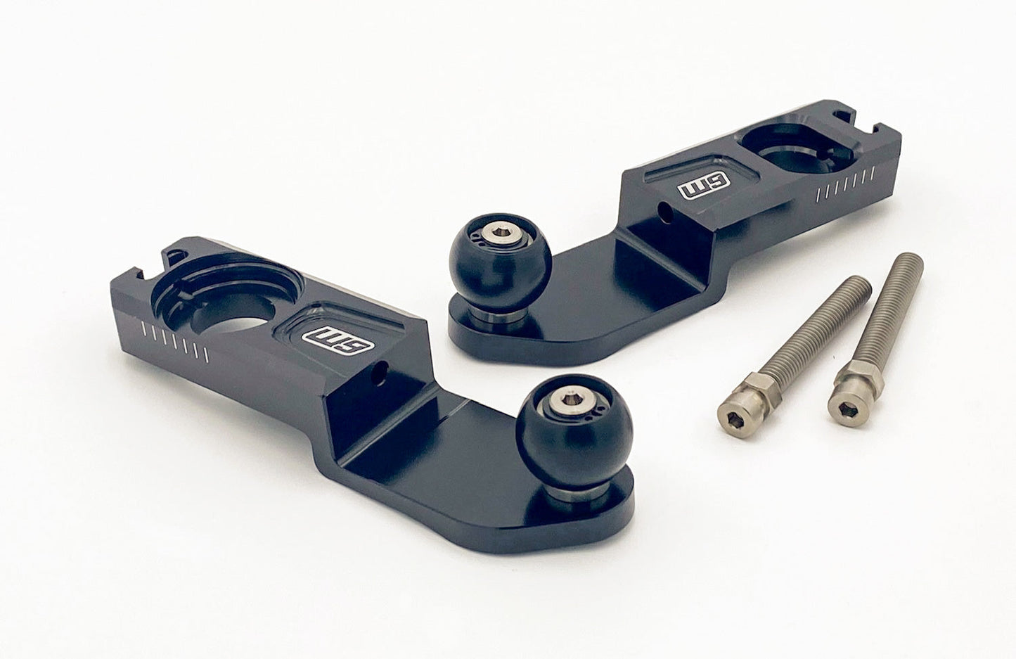 Warp9Racing Ultra Bee Trailer Mount attachment for off-road bikes, shown in black metal with mounting hardware.