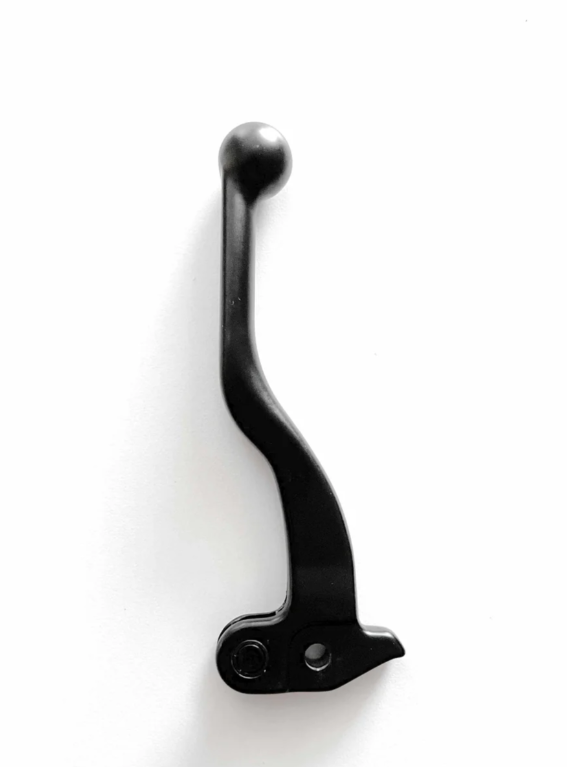 Howling Moto ETM RTR OEM brake lever for all years, close-up view showing black metal lever with textured grip surface.