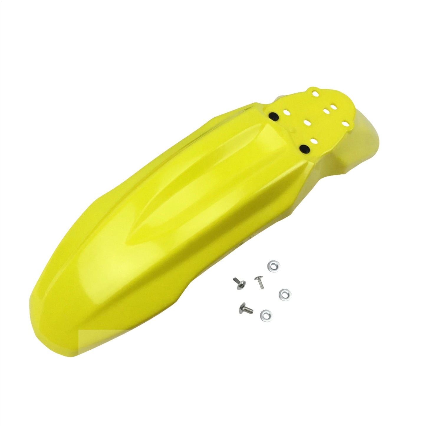 Yellow Fat Boy front fender for Surron LBX, Talaria Sting MX3/MX4 eDirtyBike electric dirt bike with durable plastic design.