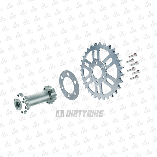 Diagram of eDirtyBike Surron Light Bee LBX primary chain drive alignment shim for accurate chain drive setup.