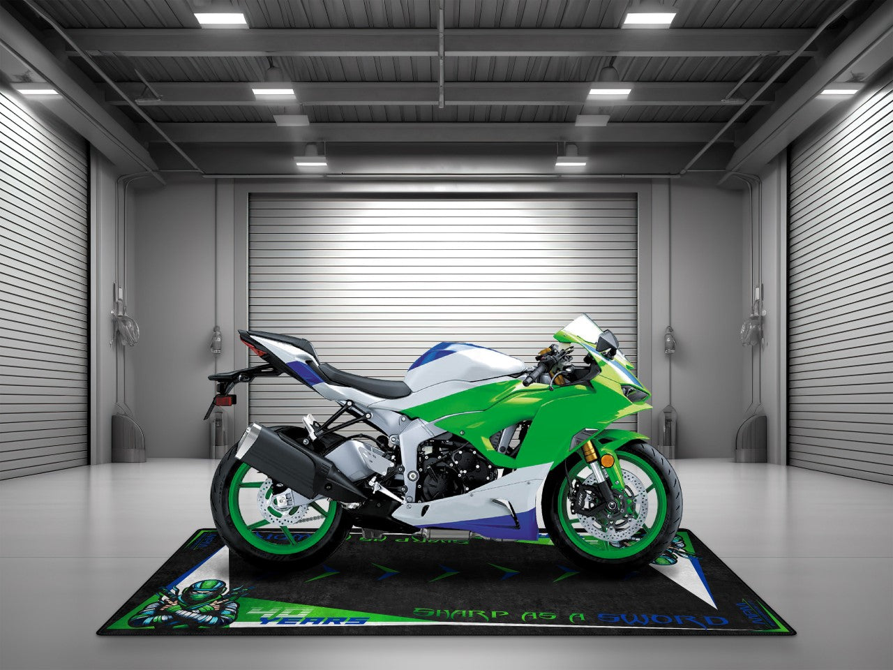 Motorcycle Mat for Kawasaki Ninja Motorcycle - U201 - Howling Moto