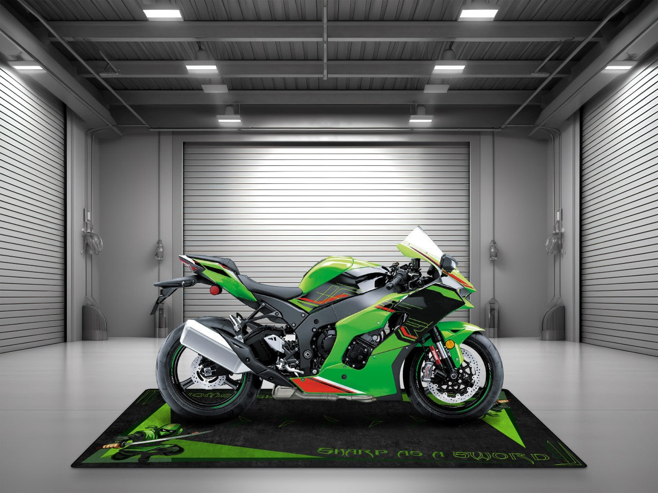 Motorcycle Mat for Kawasaki Ninja Motorcycle - U201 - Howling Moto