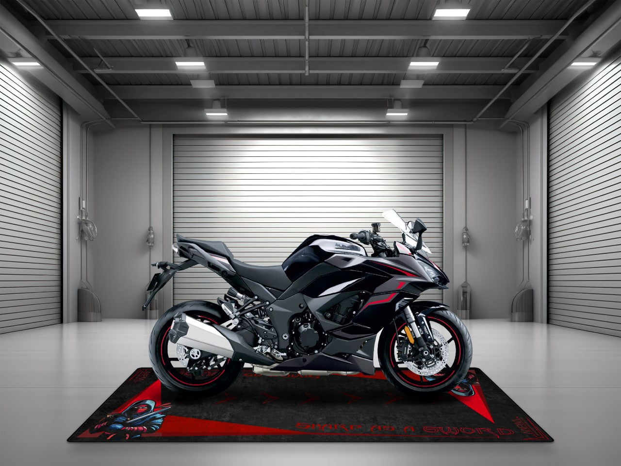 Motorcycle Mat for Kawasaki Ninja Motorcycle - U201 - Howling Moto