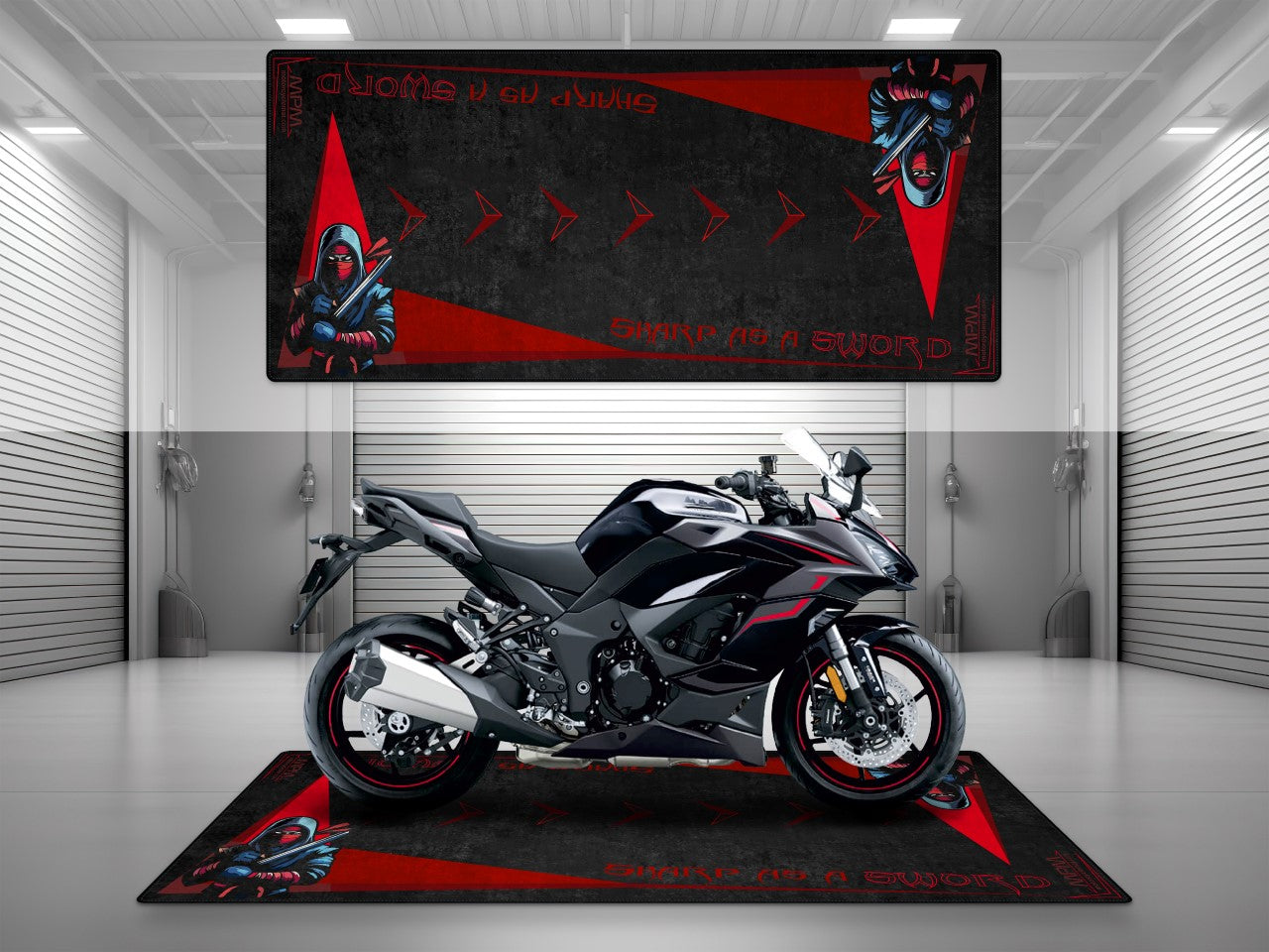 Motorcycle Mat for Kawasaki Ninja Motorcycle - U201 - Howling Moto