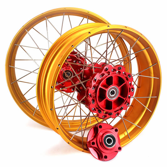 VMX 19 & 17 Tubeless Wheels Gold Rims Fit For Honda CB500X 2019-2021 Red&Gold - Howling Moto