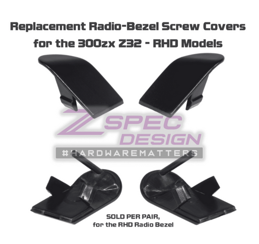 ZSPEC RHD Radio Bezel Top Screw Covers for '90-96 Nissan 300zx Z32, Left & Right Pair - Howling Moto