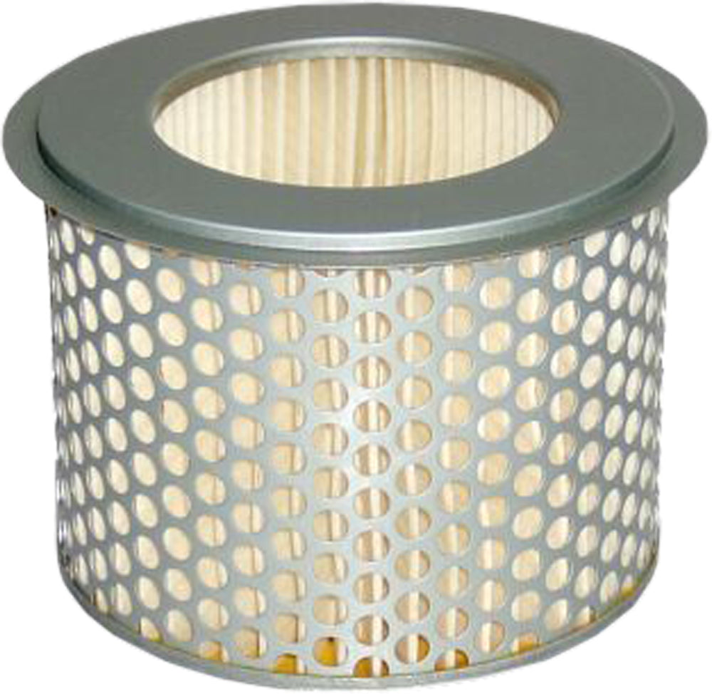 HIFLOFILTRO HFA1601 air filter for high performance engines, showing a clean, cylindrical filter element with branded markings.