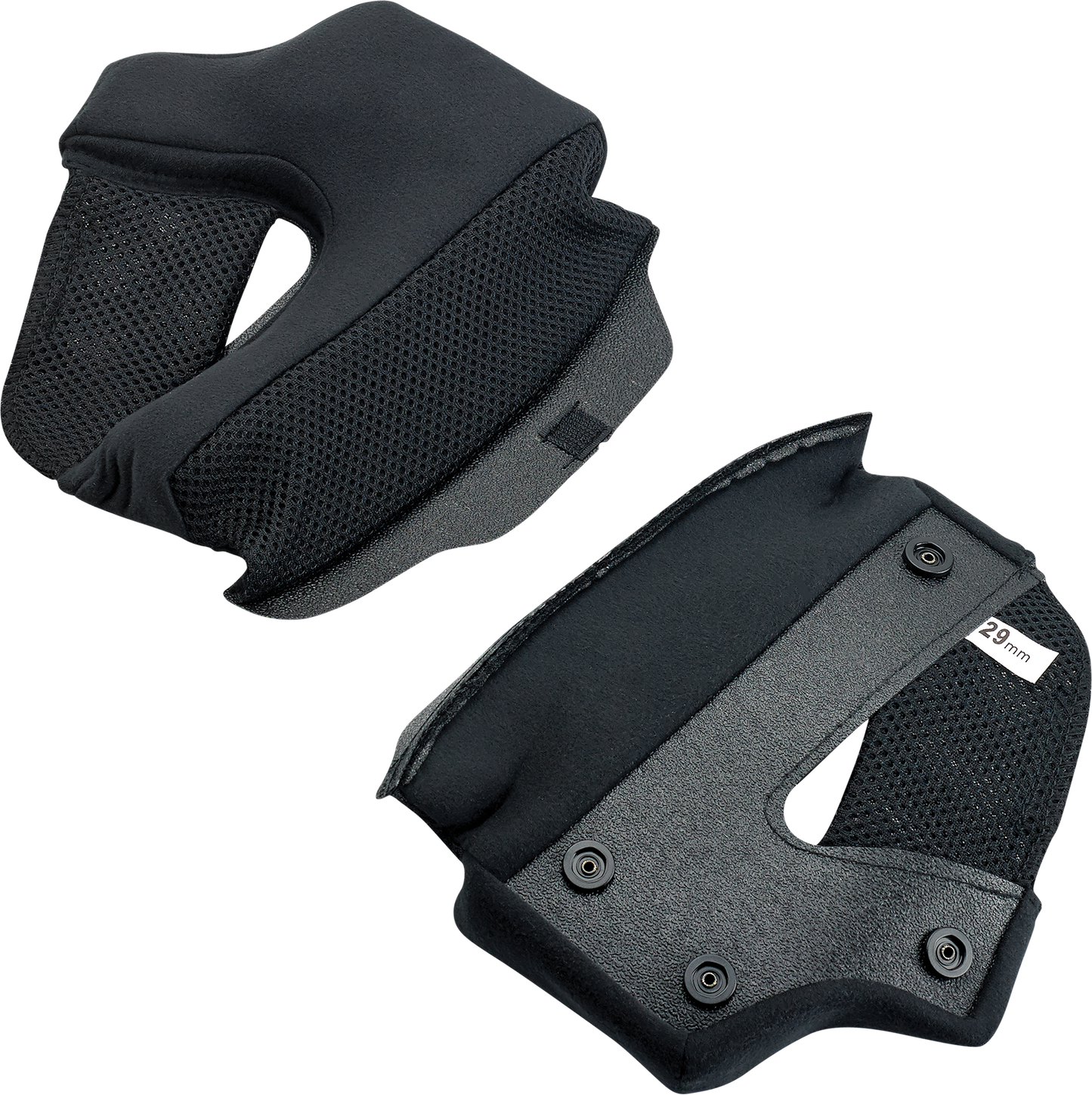 BILTWELL Lane Splitter cheek pads for helmets, 29 mm, from Bill's Exhausts, showing close-up of padded helmet interior components.