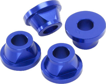 ZETA Rubber Killer Blue Part ZE37-0322, solid aluminum cones for bar clamps, displayed on a work surface.