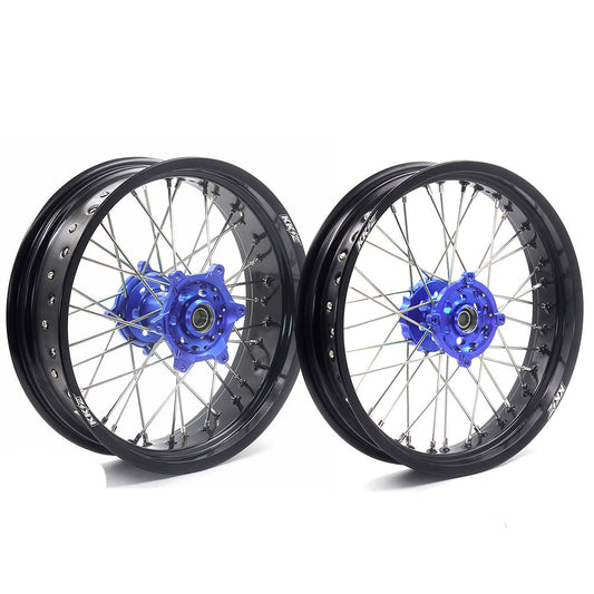KKE 17Inch KX250F KX450F 2006-2021 For KAWASAKI Supermoto Alloy Wheels Rim Blue - Howling Moto