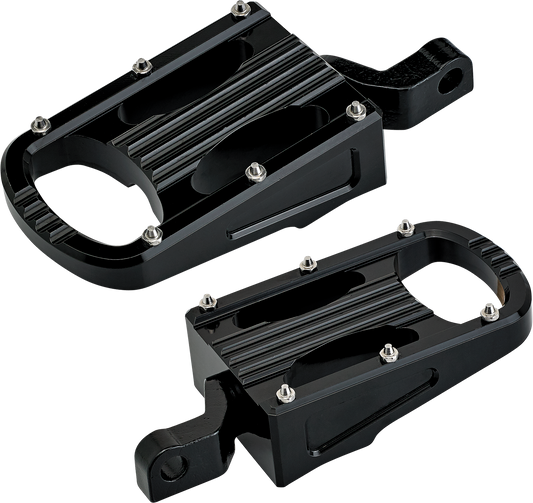Black BILTWELL XL Step Footpegs for motorcycle, showcasing sturdy metal body with textured grip surface, designed for rider comfort.