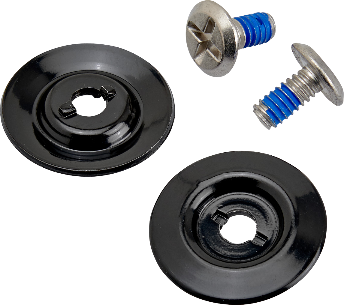 Black BILTWELL Gen 2 hardware kit with stainless steel screws and baseplate for helmets, part number 0034-150-68.