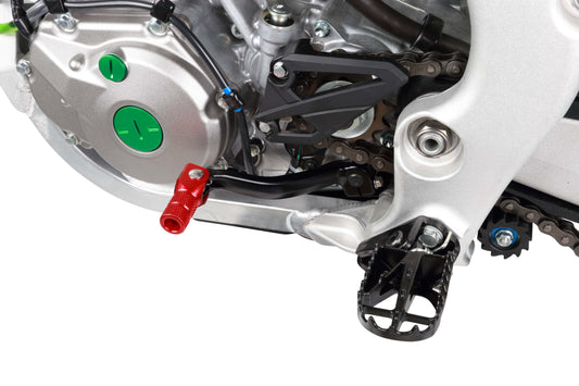 ZETA forged shift lever for Honda and Kawasaki motorcycles, featuring durable construction and a sleek black finish.