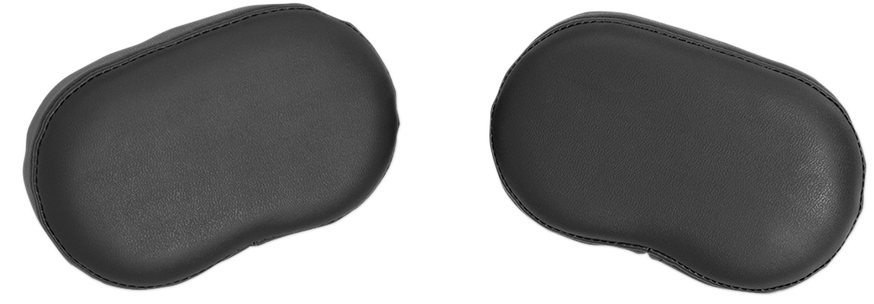 Black SHOW CHROME Deluxe Passenger Armrest for GL1800 motorcycle, designed for comfort and style, by Bill's Exhausts.