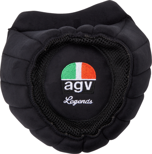 Black AGV X101 helmet replacement liner in medium size, showing the interior padding designed for comfort and fit.