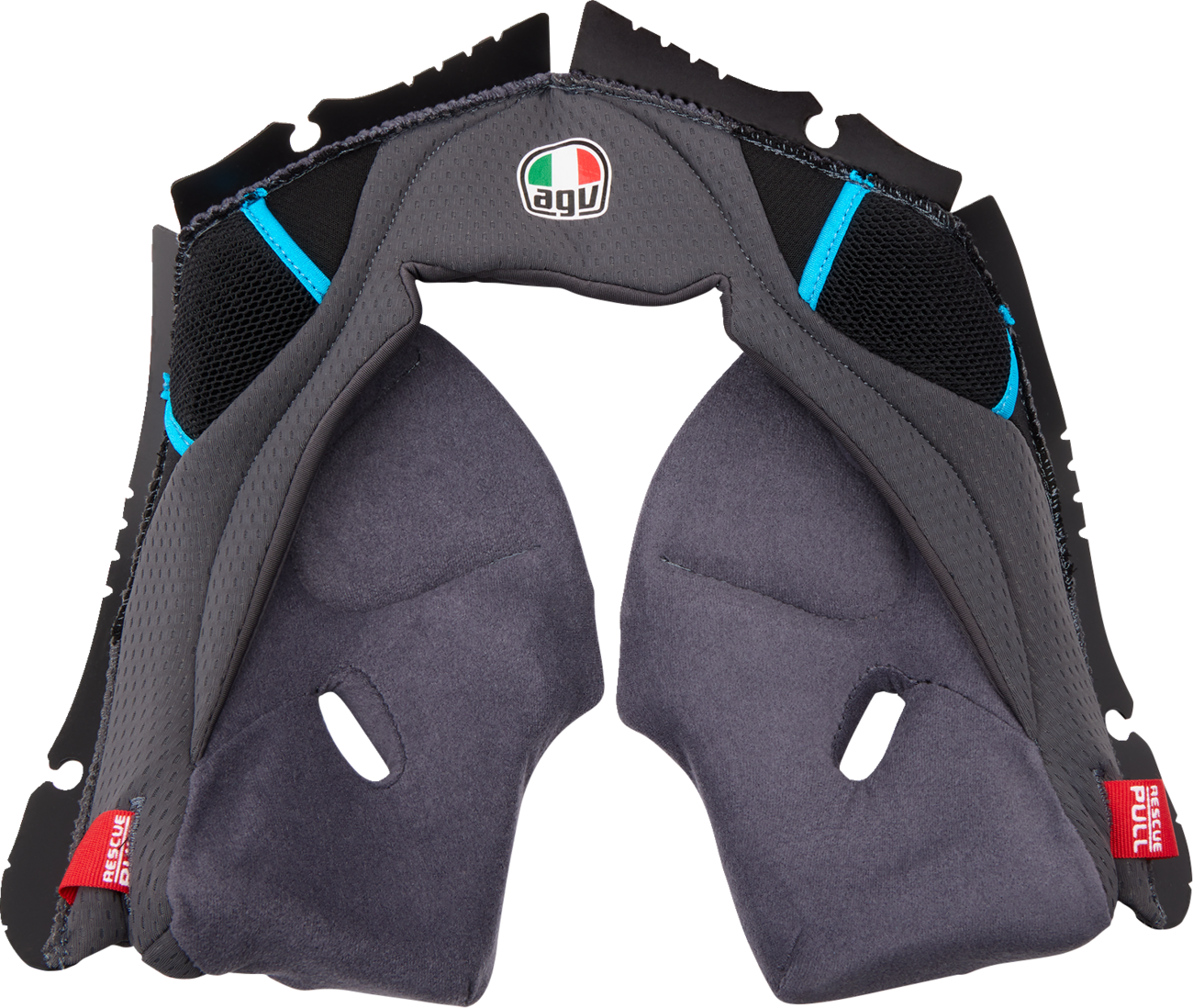 AGV Pista GP RR Cheek Pads - Gray/Cyan, 2XL - Part 201850005623G2X