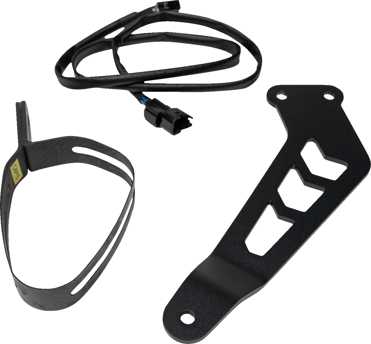 AKRAPOVIC fitting kit P-HF1596 for Yamaha MT-09, includes muffler clamp, bracket, and mounting hardware for 2021-2023 models.