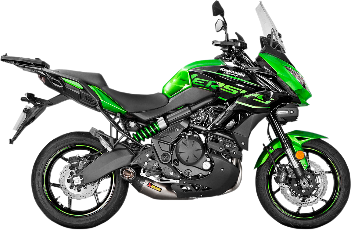 AKRAPOVIC Race Exhaust Titanium S-K6R10-HEGEHT for motorcycle, showing sleek titanium design and performance-focused build.