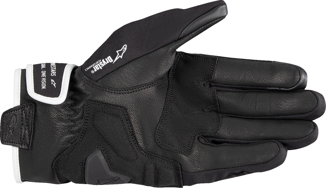 Alpinestars Moblast WP motorcycle gloves in black and off-white, 2XL, designed for all-weather daily commuting.