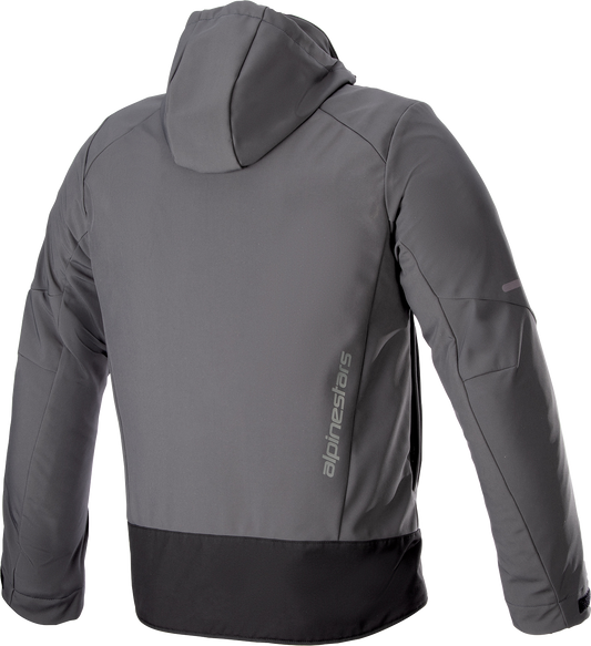 Alpinestars Neo Waterproof Jacket in gray and black with durable zip front and secure storage, size small, outdoor apparel.