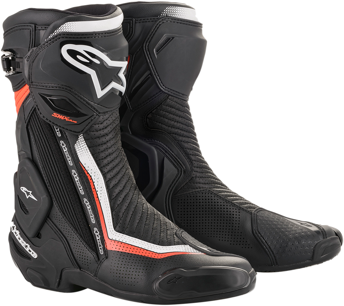 ALPINESTARS, Alpinestars SMX Plus V2 Motorcycle Boots - Black, White & Red, US Size 5 / EU Size 38 - Part 2221119-1231-38