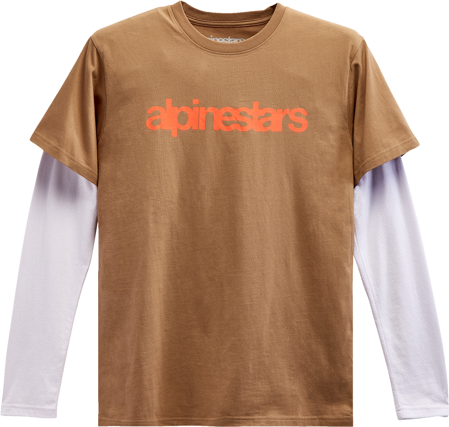 ALPINESTARS, Alpinestars Stack Long-Sleeve Knit T-Shirt - Sand/Warm Red, 2XL - Part Number 12137130023312X