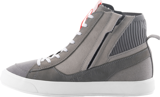 Alpinestars Stated motorcycle shoes in gray, red, and white with durable leather and mesh, US 11.5 / EU 45.