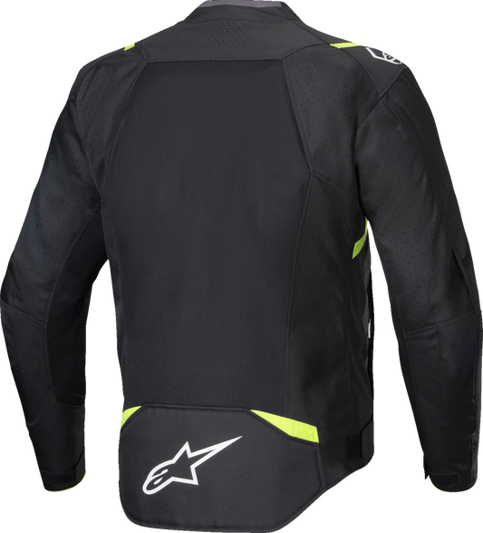 Alpinestars T-SPS Air v2 motorcycle jacket in black and yellow fluor, size 3XL, featuring protective armor and ventilation.
