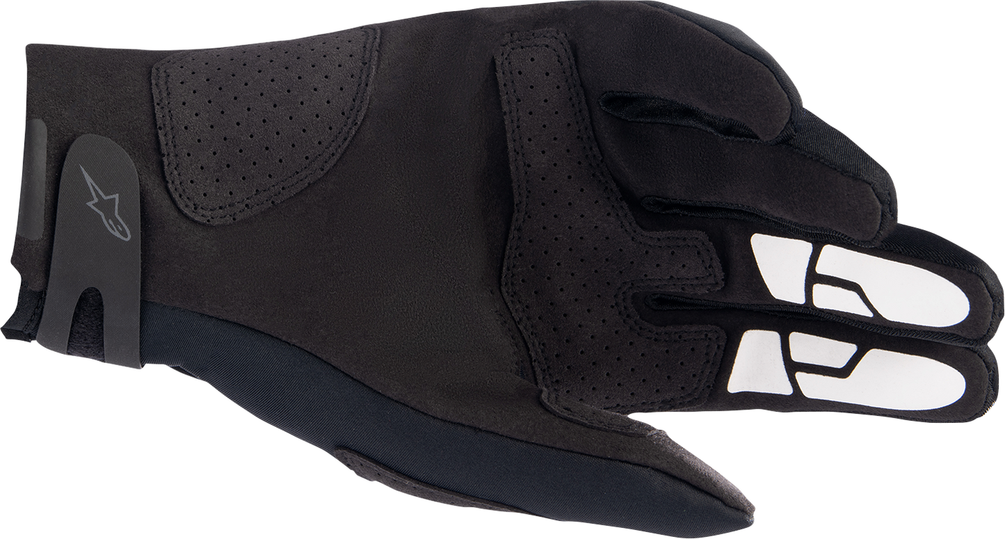 Alpinestars Thermo Shielder Gloves in black, XL size, featuring windproof fabric for off-road motorcycle riding.