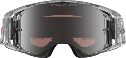 ALPINESTARS GOGGLES, Alpinestars Supertech Goggle Merica 25 - Red/Blue with Silver/Copper Accents, Part #5105226-3720