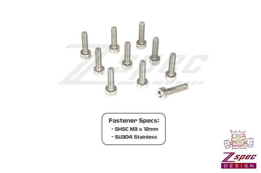 ZSPEC M3-0.5x12mm Fasteners, SHSC, Stainless SUS304, 10-Pack - Howling Moto